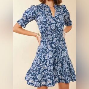 Spartina 449 Blue Floral Long Sleeve Dress